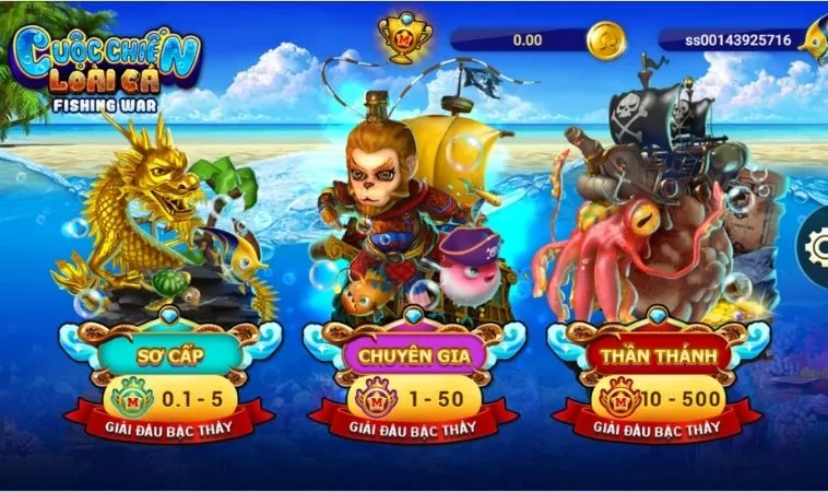 Các phòng chơi trong Bắn Cá Đại Chiến B52 tại 188Bet