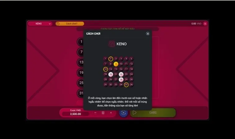 Keno tại 188Bet